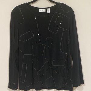 Chico’s Travelers dressy tunic with sequins.